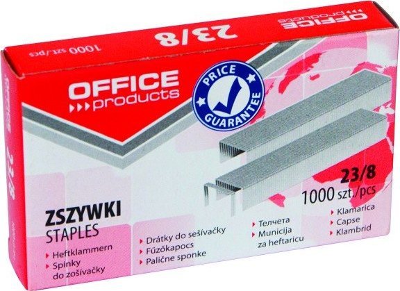 Office Products Zszywki OFFICE PRODUCTS, 23/8, 1000szt. 18072329-19 (5901503684917) biroja tehnikas aksesuāri