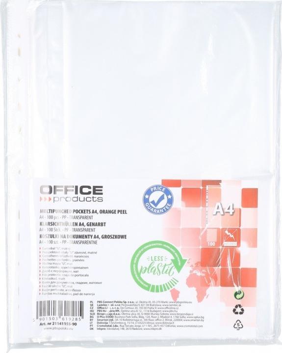 Office Products Koszulki na dokumenty OFFICE PRODUCTS, PP, A4, groszkowe, 100szt. 21141155-90 (5901503619285) laminators
