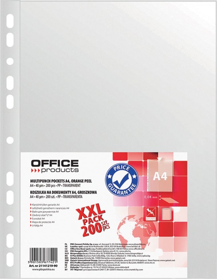 Office Products Koszulki A4 groszkowe 21141219-90 (5901503677421) laminators