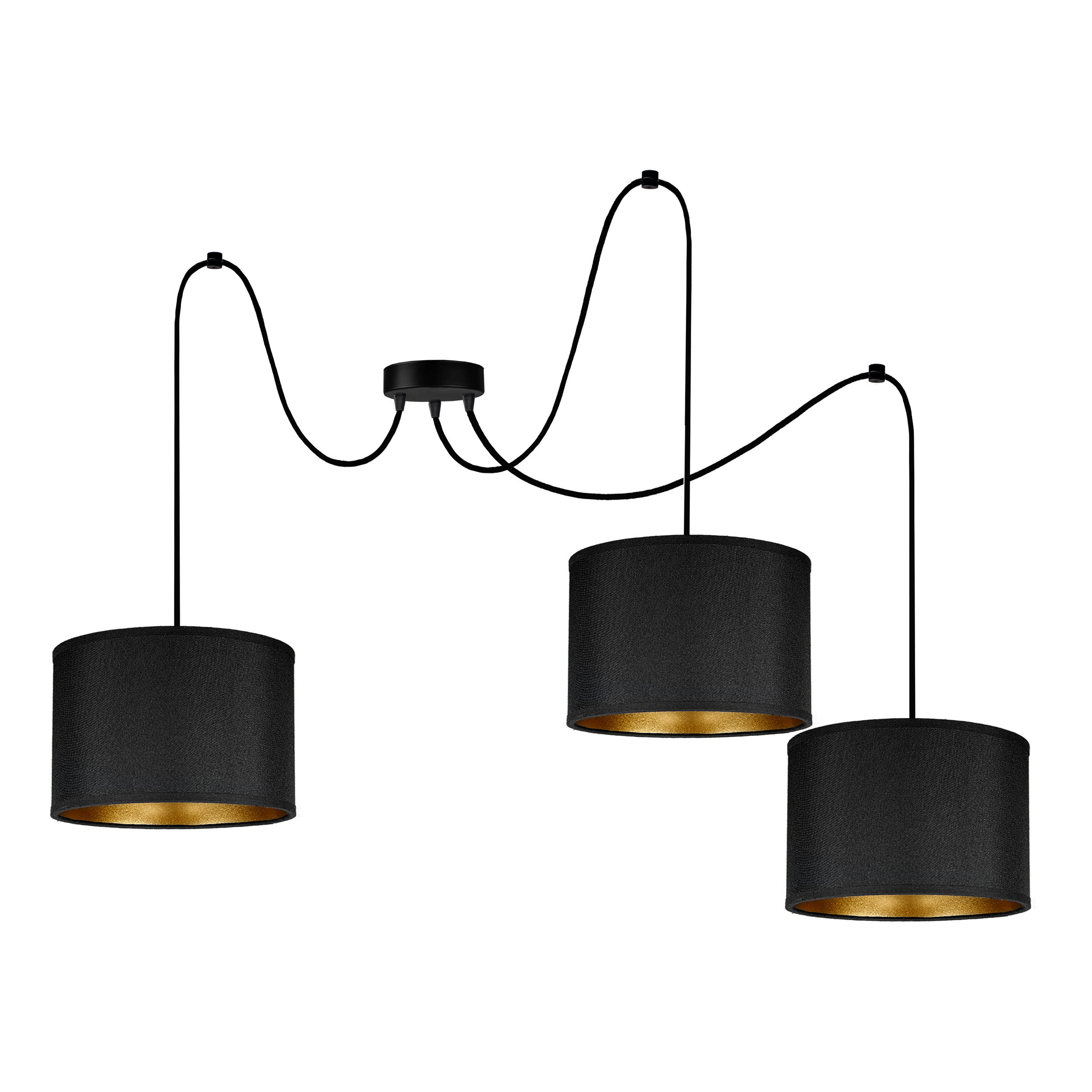 Orno KYLO 3P E27 pendant lamp, pendant lamp, max. 3x60W, black apgaismes ķermenis