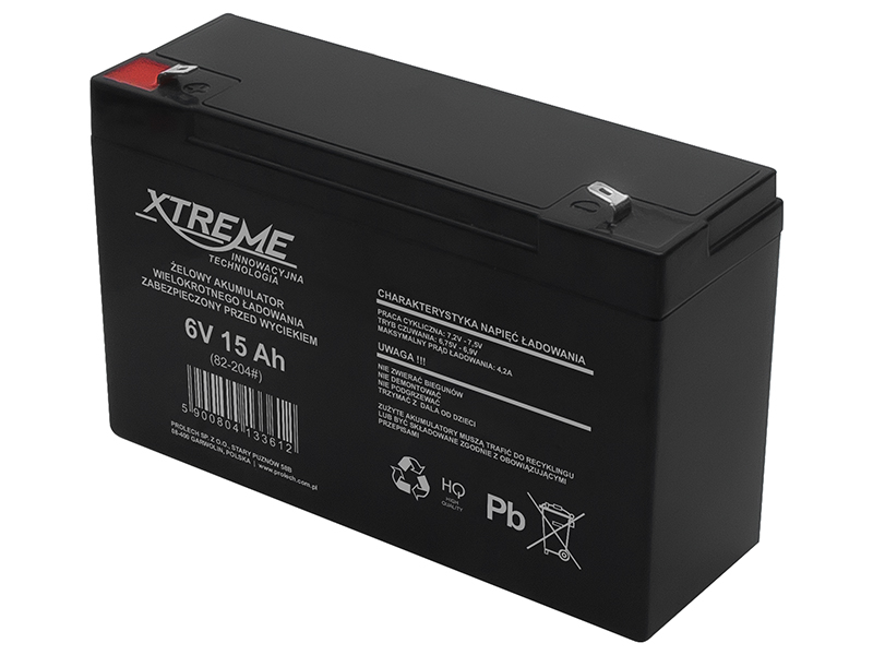 Battery gel 6V 15Ah XTREME UPS aksesuāri