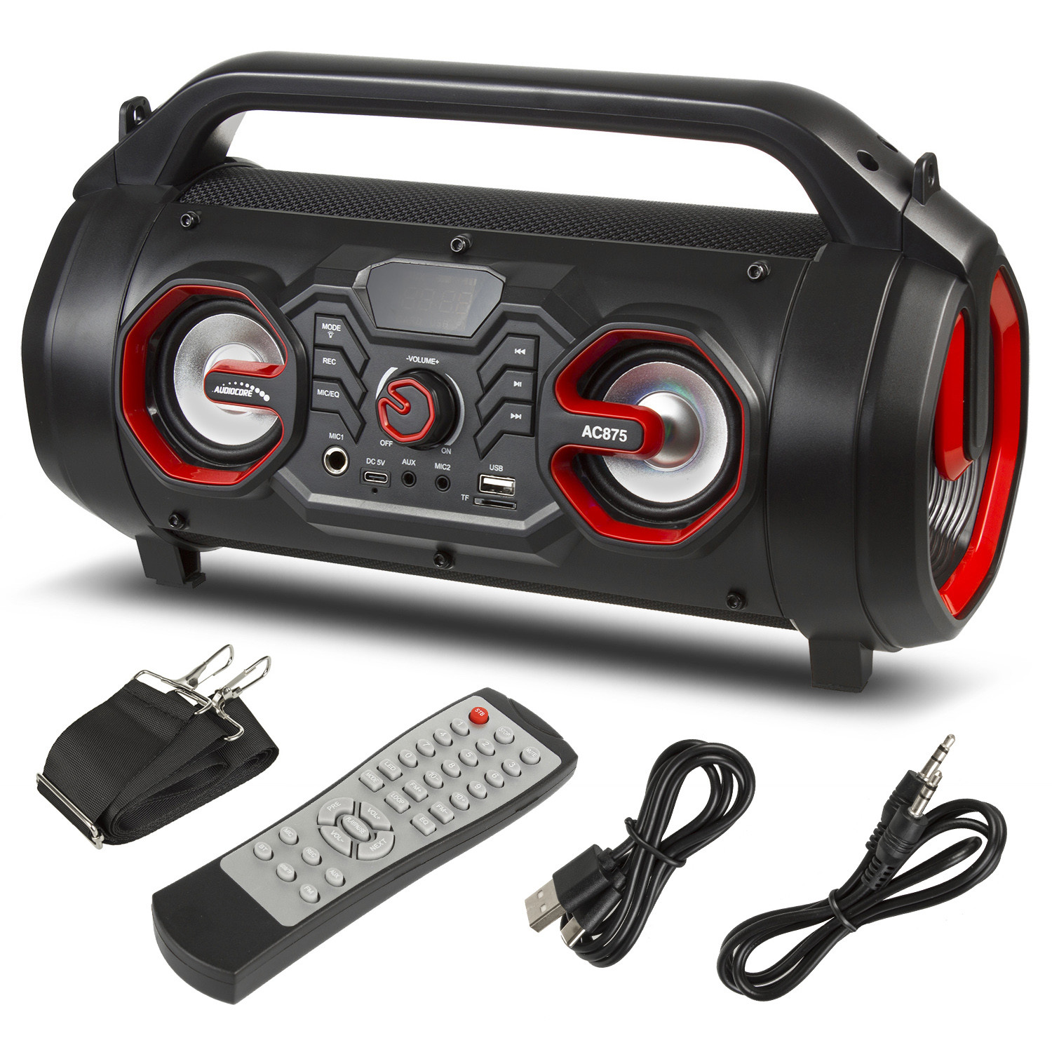 Bazooka Audiocore Portable Speaker, bluetooth 5.0, FM Radio, Micro Card, SDIPX4, 2000mAh, AC875 pārnēsājamais skaļrunis