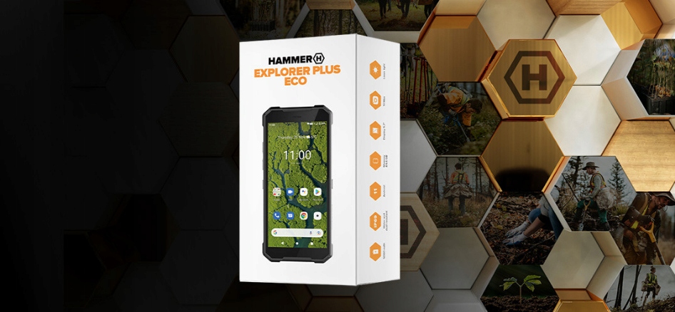 MyPhone Hammer Explorer Plus Eco Dual Black+Silver 5902983616160 TEL000753 (5902983616160) Mobilais Telefons