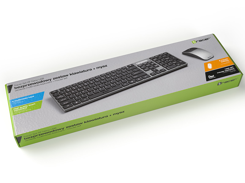 Tracer SET TRAKLA46773 keyboard RF Nano Wireless klaviatūra