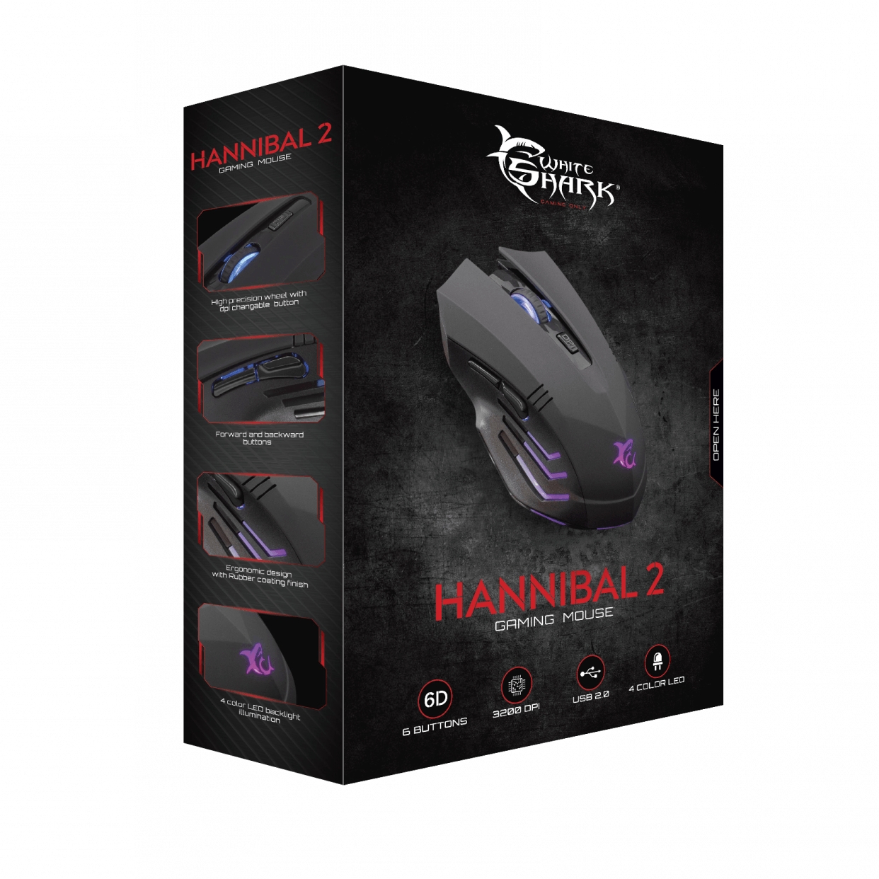 White Shark Gaming Mouse Hannibal-2 GM-5006B black Datora pele