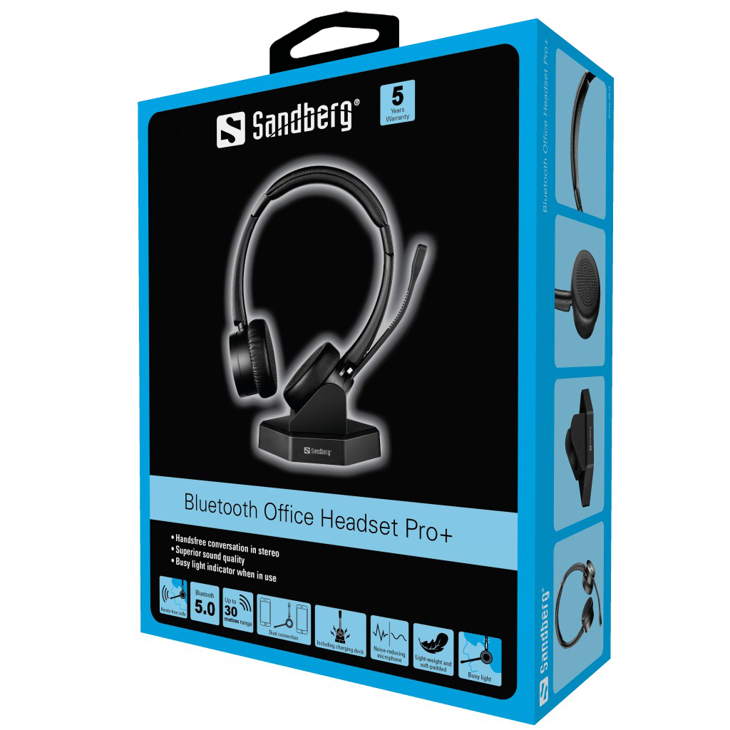 SANDBERG Bluetooth Office Headset Pro+ austiņas