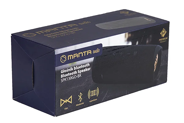 Manta  SPK130GO BT Black pārnēsājamais skaļrunis