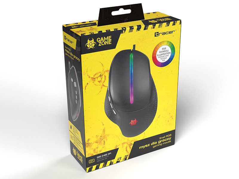 TRACER GAMEZONE SNAIL RGB USB mouse Datora pele