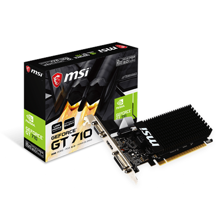 MSI GeForce GT 710 2GB DDR3 (64 bit) HDMI, DVI, D-Sub (GT 710 2GD3H LP) video karte