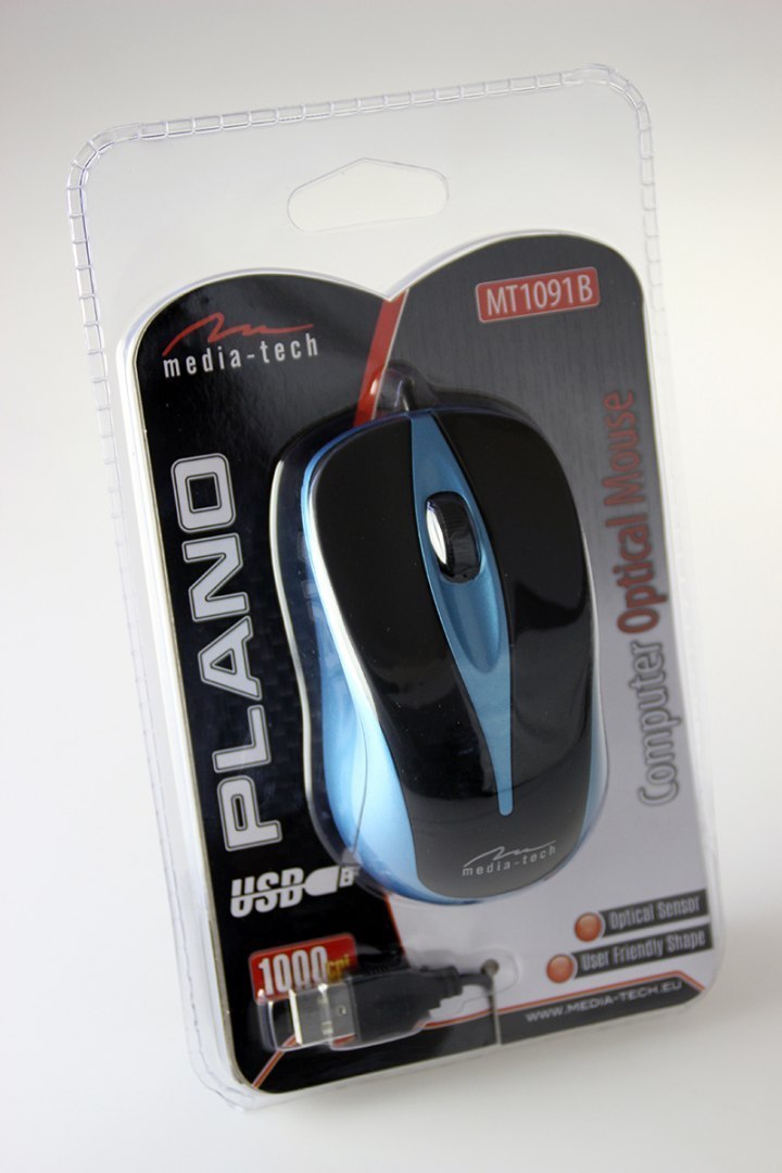 Media-tech - Optical mouse 800 cpi, 3 buttons + scrolling wheel, USB interface Datora pele