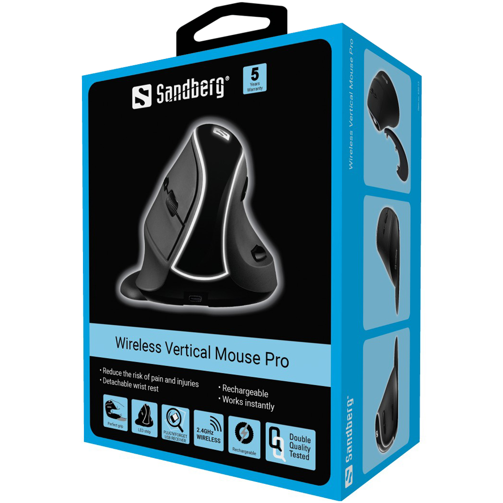 SANDBERG Wireless Vertical Mouse Pro Datora pele