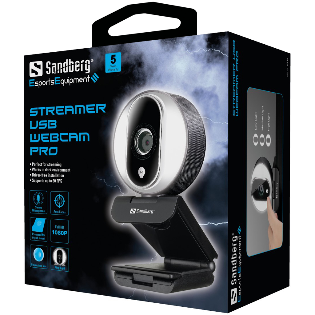 Sandberg Streamer USB Webcam Pro 5705730134128 Streamer USB Webcam Pro, 2  134-12 web kamera