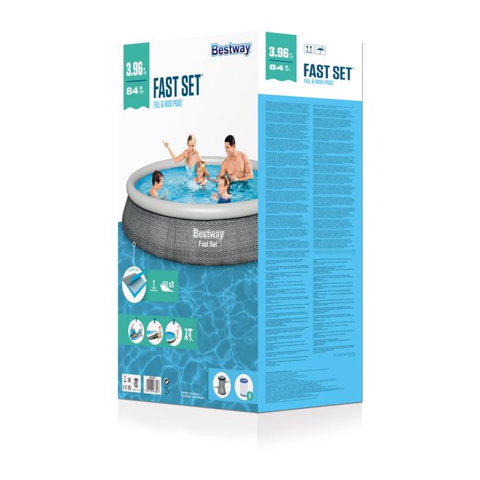 BestWay Pool Fast Set Round, 396x84 cm Baseins