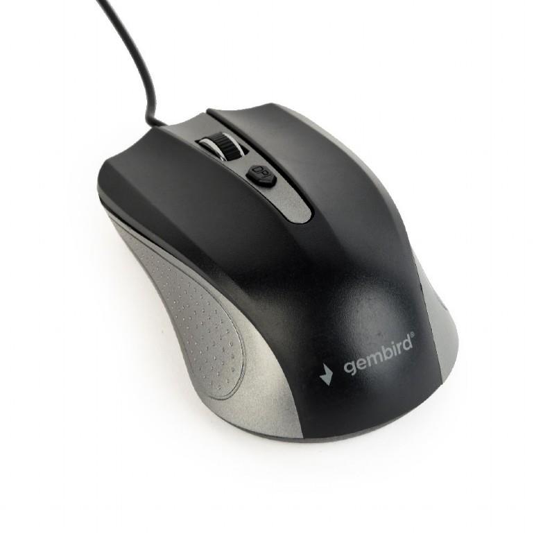 Gembird optical mouse MUS-4B-01-GB, 1200 DPI, USB, Black/spacegray Datora pele