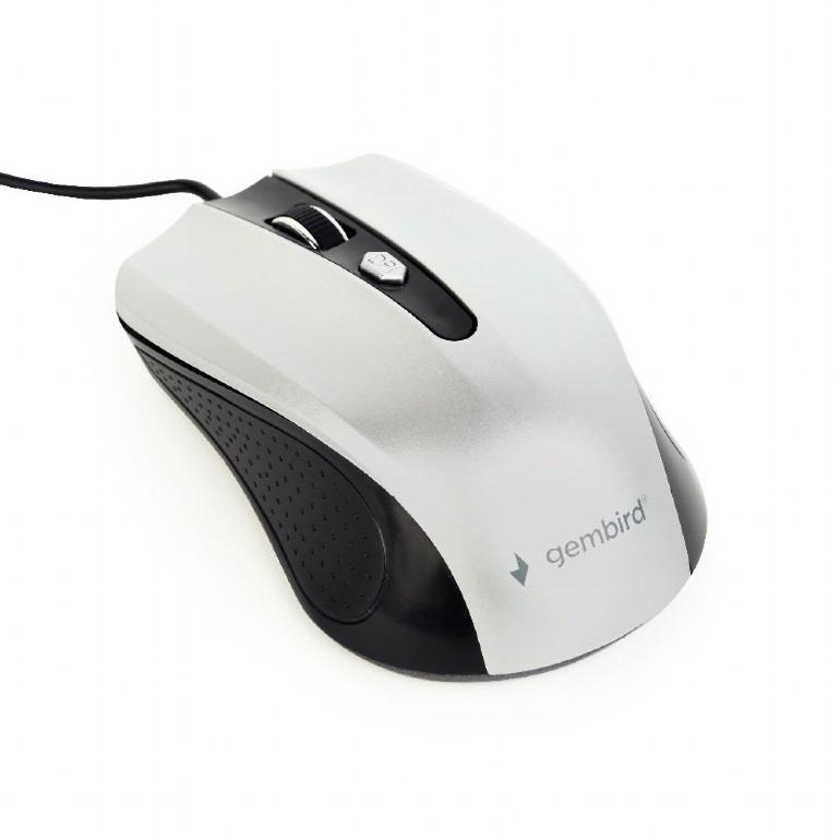 Gembird optical mouse MUS-4B-01-BS, 1200 DPI, USB, Black/silver Datora pele