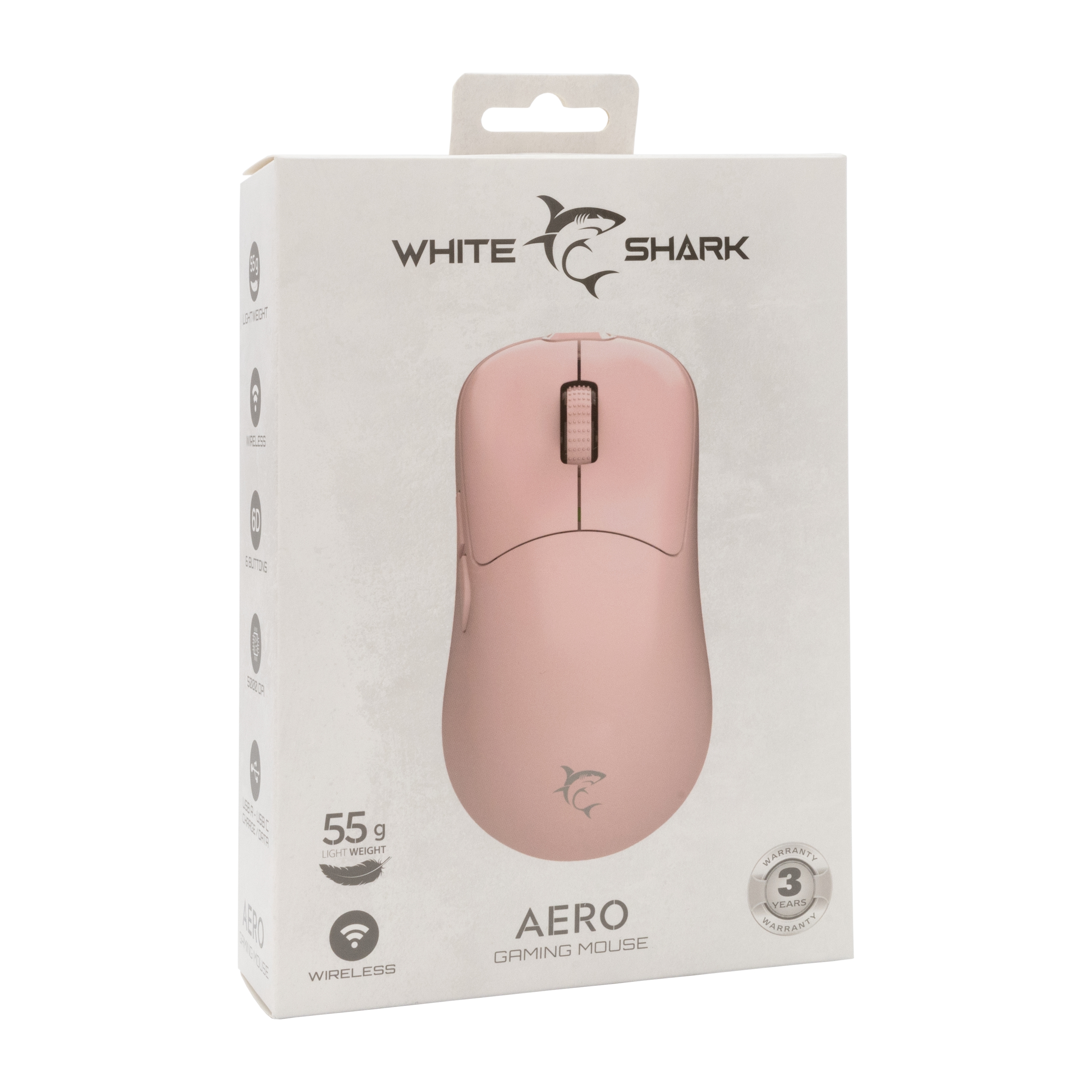 White Shark WGM-5015 Aero Pink 3858894504398 Datora pele