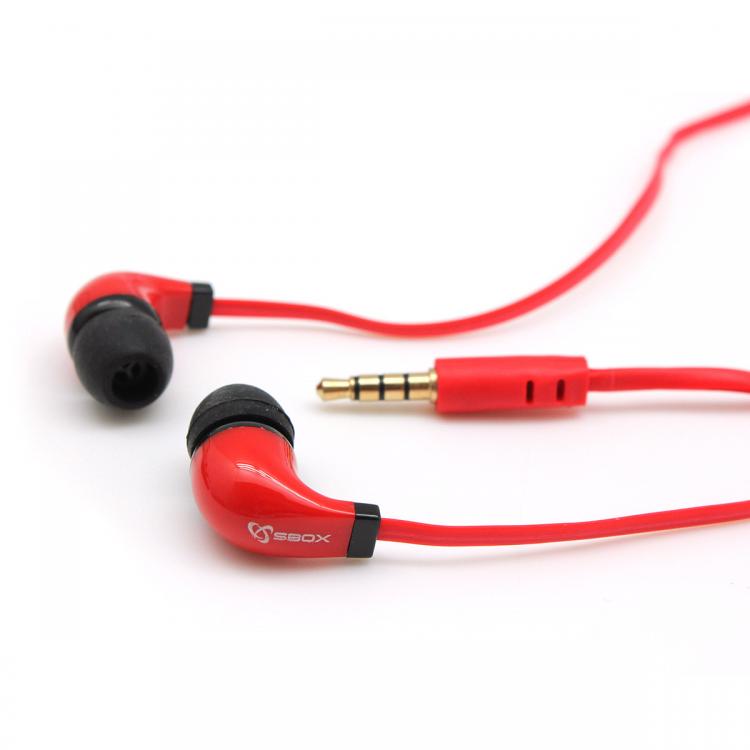 Sbox Stereo Earphones With Microphone EP-038 Red 0616320533137 austiņas