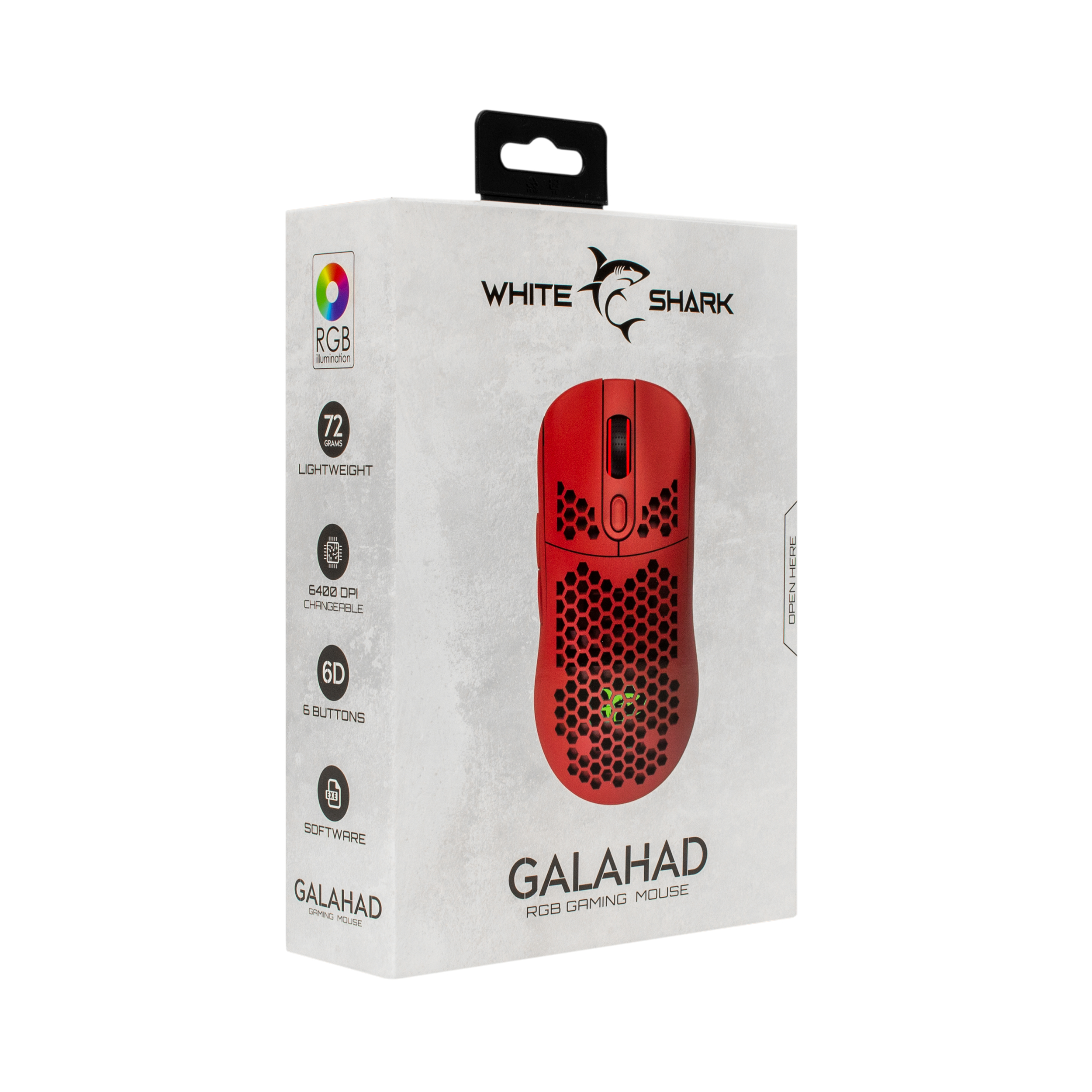 White Shark GM-5007 GALAHAD-R Gaming Mouse Red 0736373269897 Datora pele