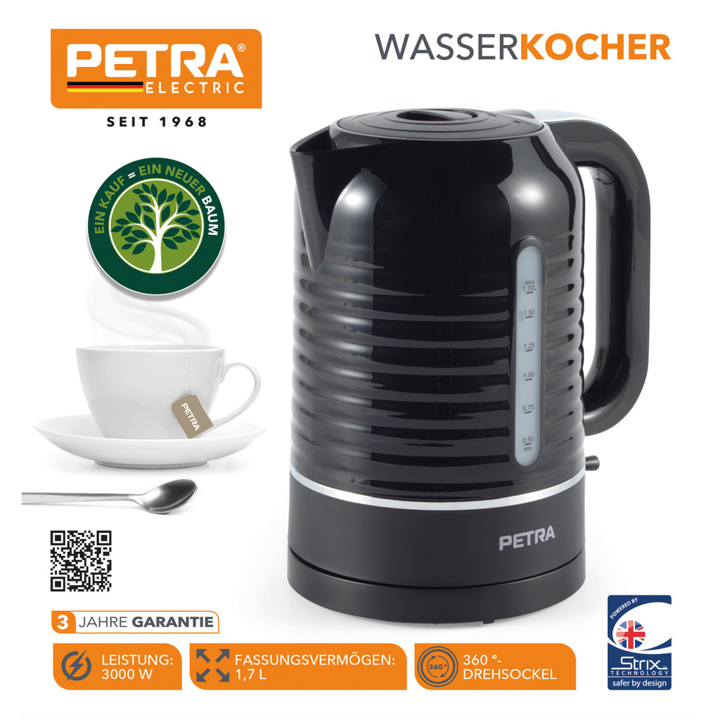 Petra PT5572BLKVDE Oscuro 3KW kettle 5054061502329 Elektriskā Tējkanna