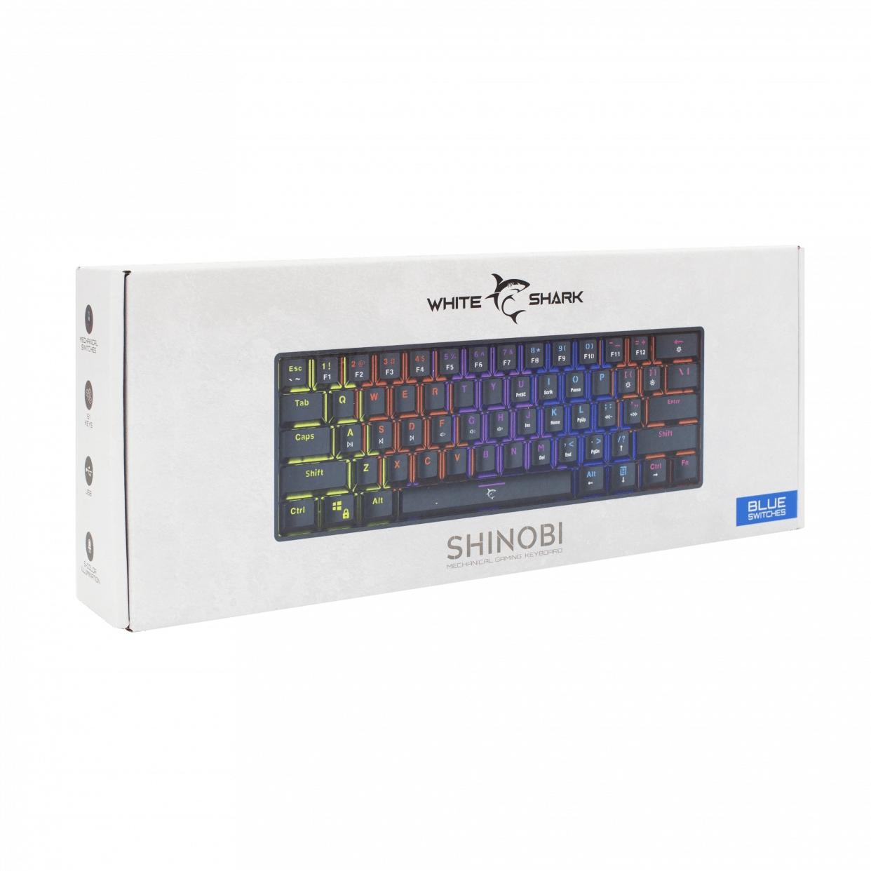 White Shark Shinobi GK-2022 Blue switch, Black US klaviatūra