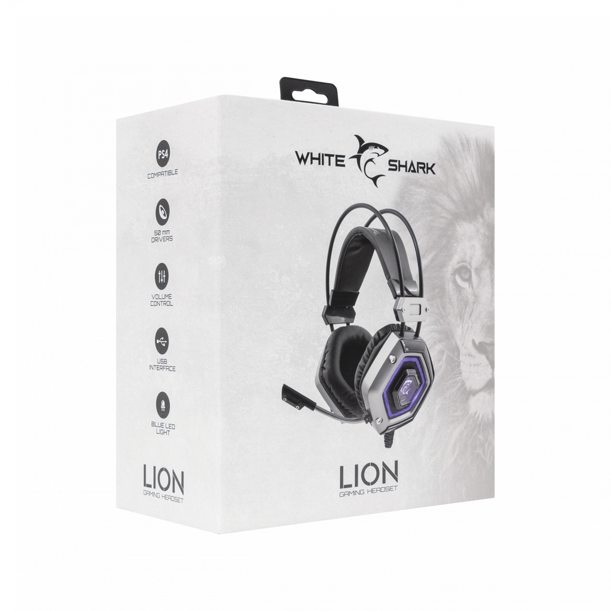 White Shark GH-1841 Lion Silver 0616320537012 austiņas