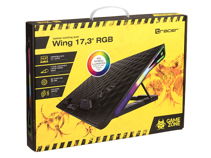 TRACER gamezone wing 17.3inch RGB cooler aksesuārs portatīvajiem datoriem