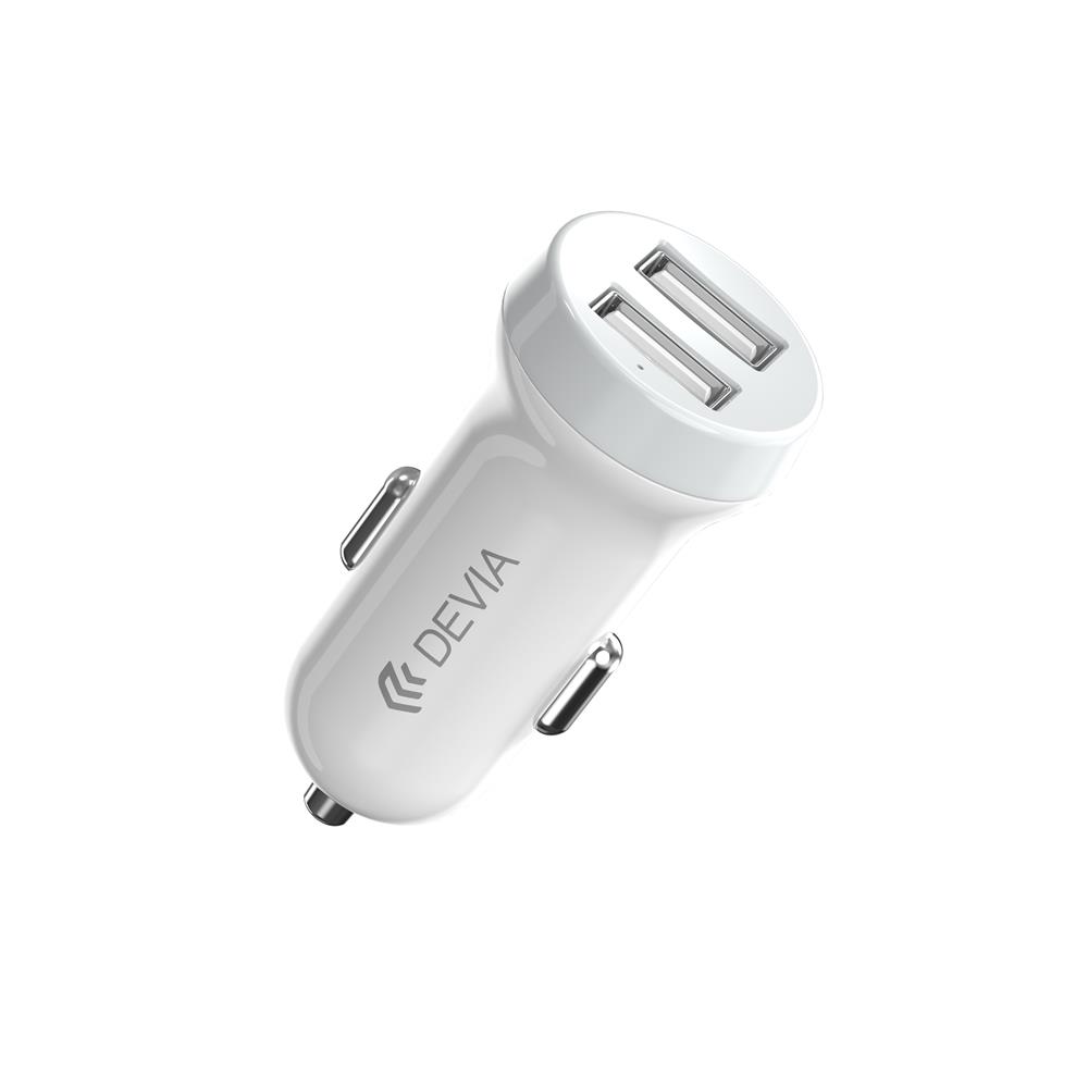 Devia Smart series car charger suit for Lightning (5V3.1A,2USB) white 6938595326905 iekārtas lādētājs