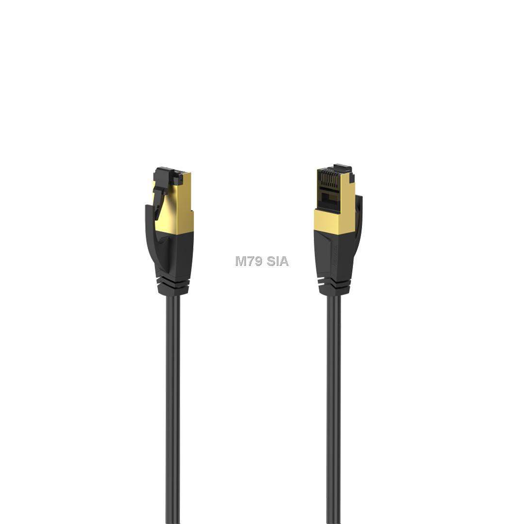 Hama Network Cable, Cat 8, S/FTP ekranets, 0,5 m, melna - Vads adapteris