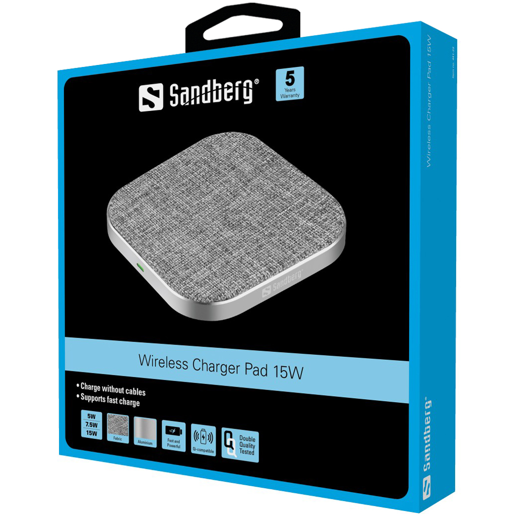 Sandberg Wireless Charger Pad 15W iekārtas lādētājs