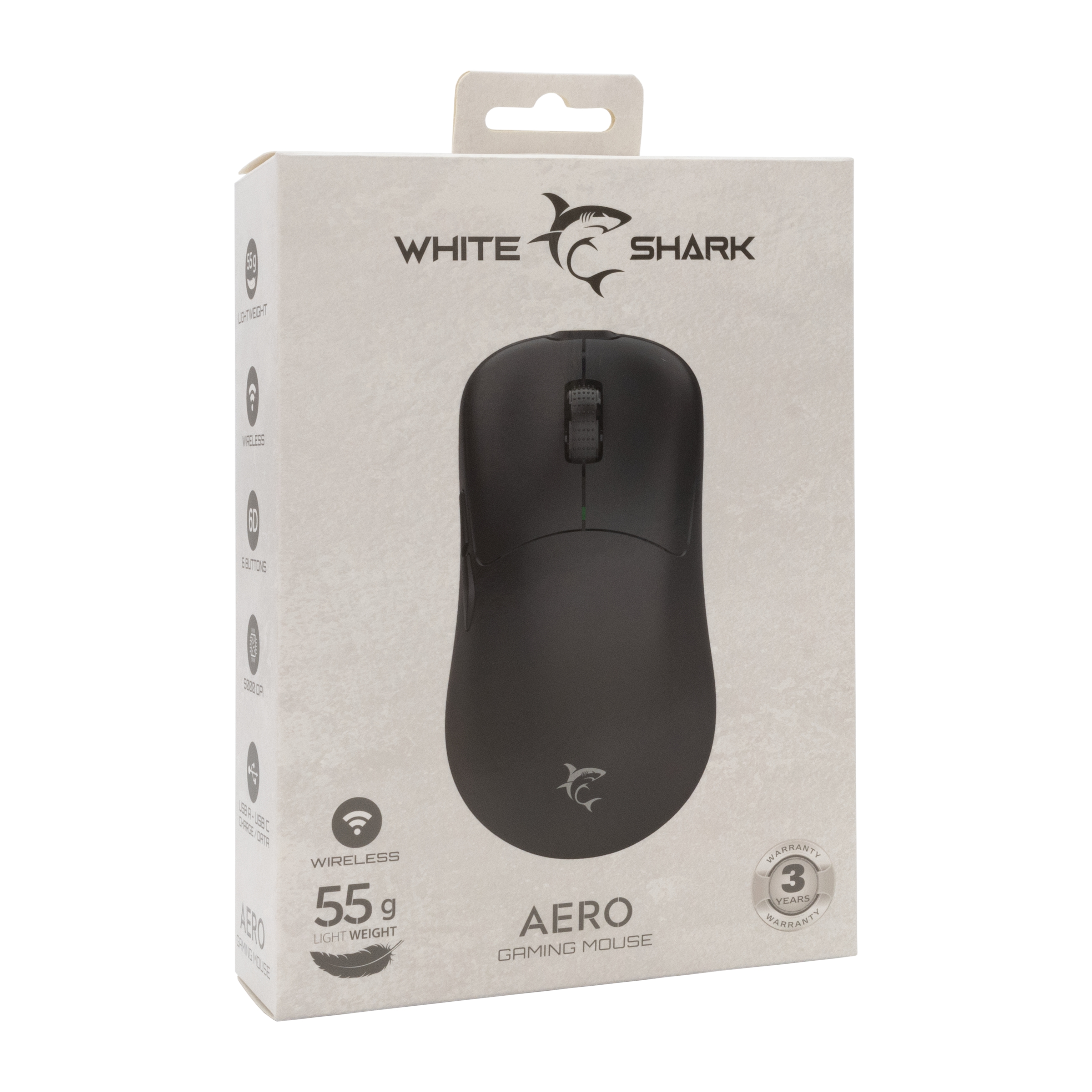 White Shark WGM-5015 Aero Black 3858894504374 Datora pele