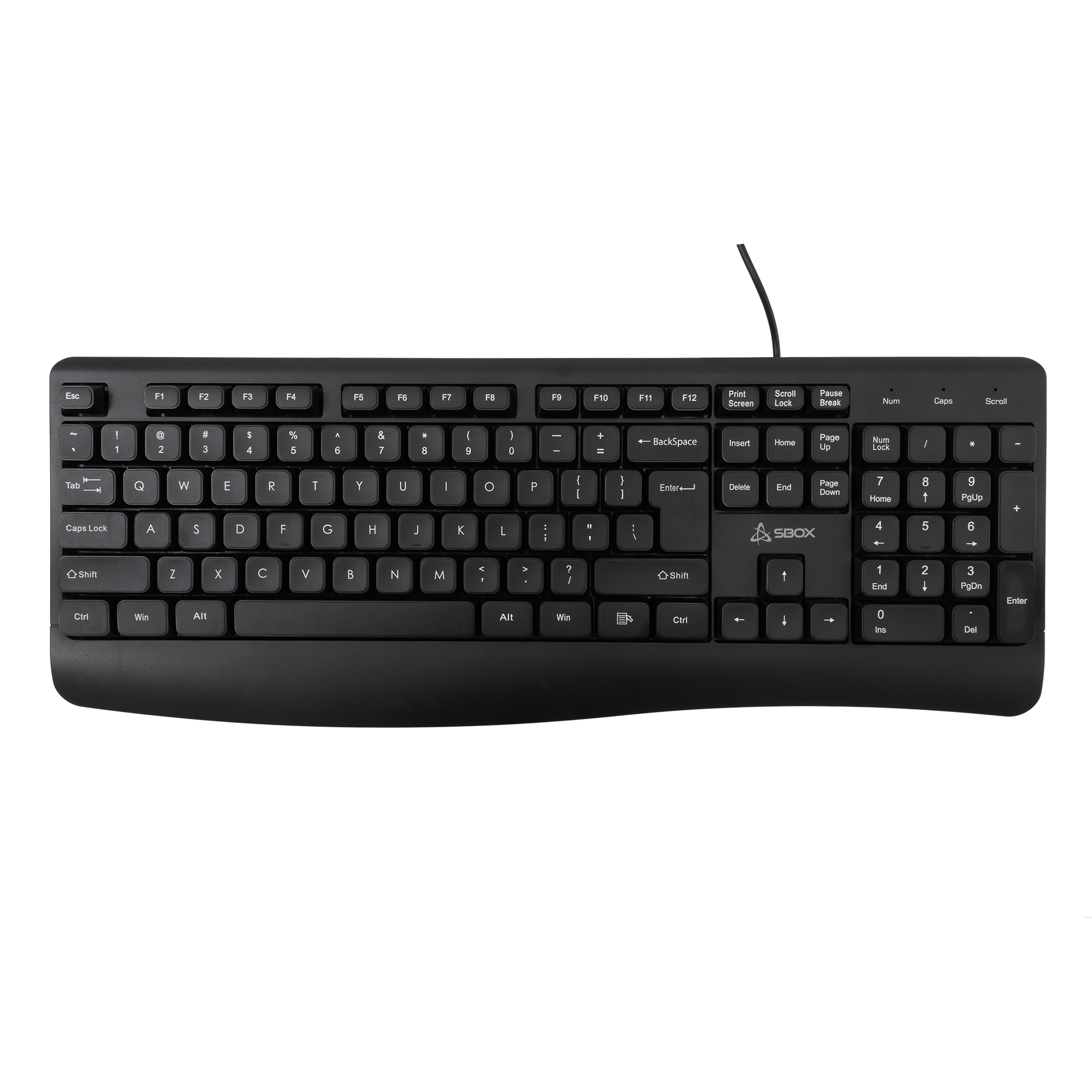 Sbox K-103 Keyboard US Black 3858894503971 klaviatūra