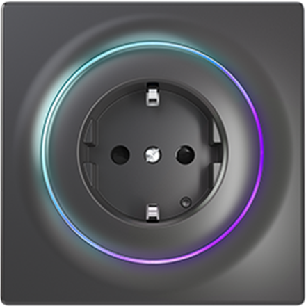 FIBARO Walli Outlet type F, Black Z-Wave EU | Fibaro