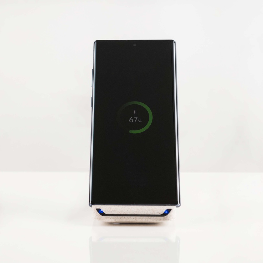 Tellur Green Qi wireless fast desk charger, 15W, Cream Array iekārtas lādētājs