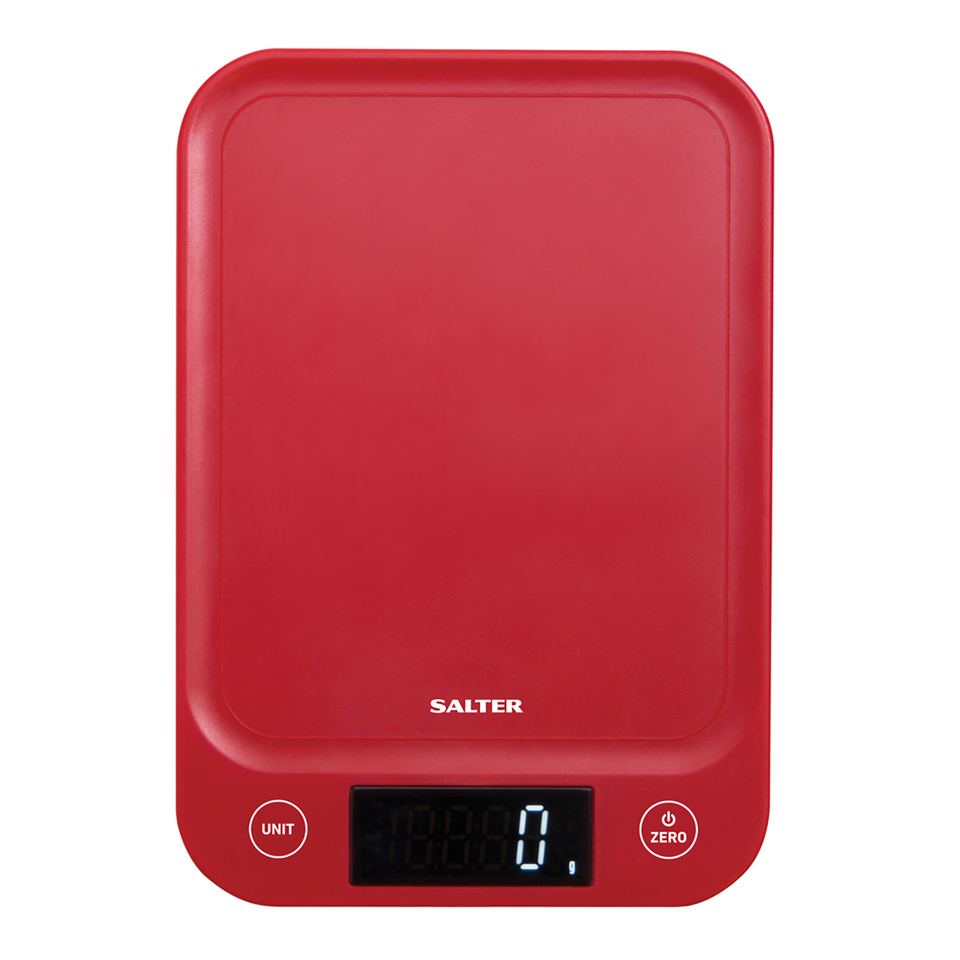 Salter 1067 RDDRA Digital Kitchen Scale, 5kg Capacity red 5010777144338 virtuves svari