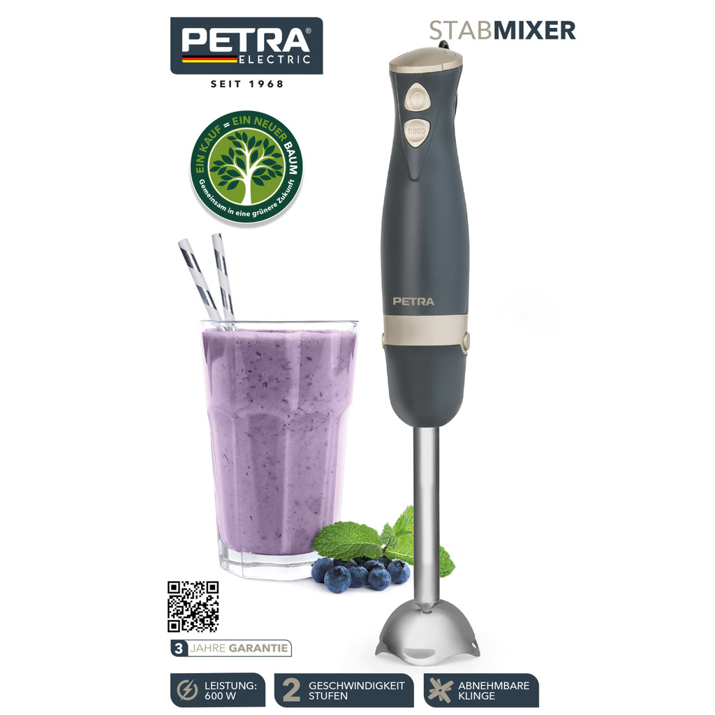 Petra PT5612BGRYVDE Hand blender blue grey/soft gold 5054061502459 Blenderis