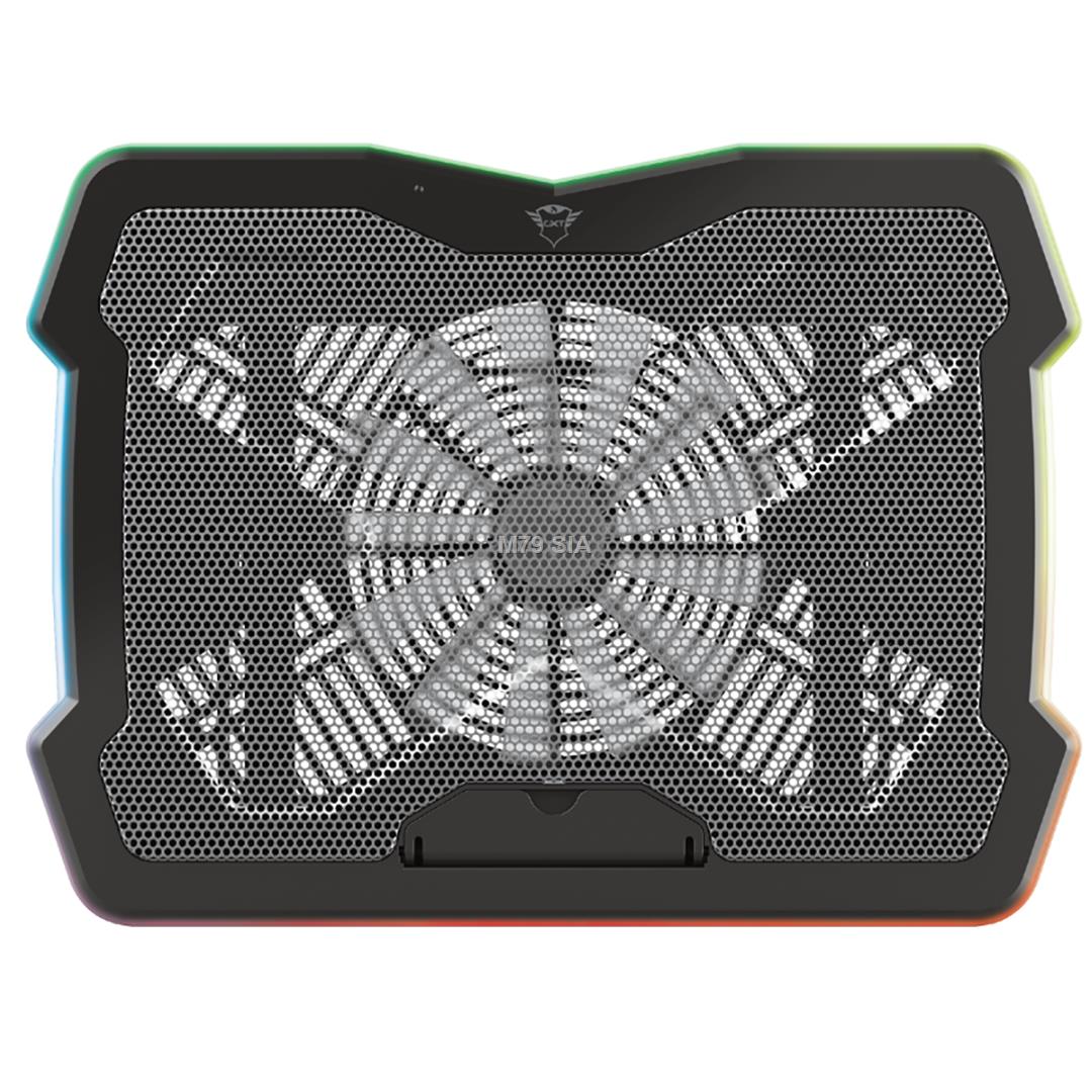 Trust GXT 1126 Aura notebook cooling pad 43.2 cm (17") 700 RPM Black portatīvā datora dzesētājs, paliknis