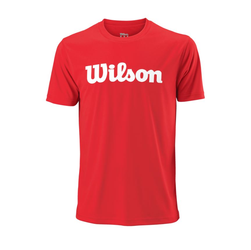 M T-SHIRT UWII SCRIPT TECH TEE WILSON RED