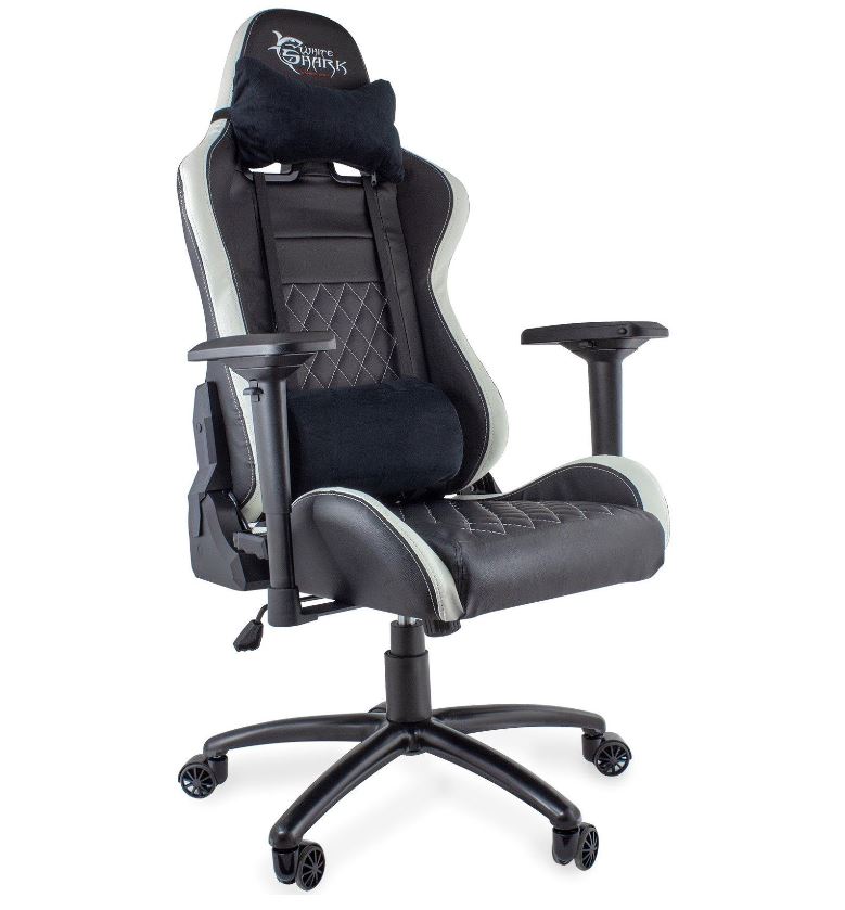 White Shark NITRO-GT Gaming Chair Nitro GT Black/White Array datorkrēsls, spēļukrēsls