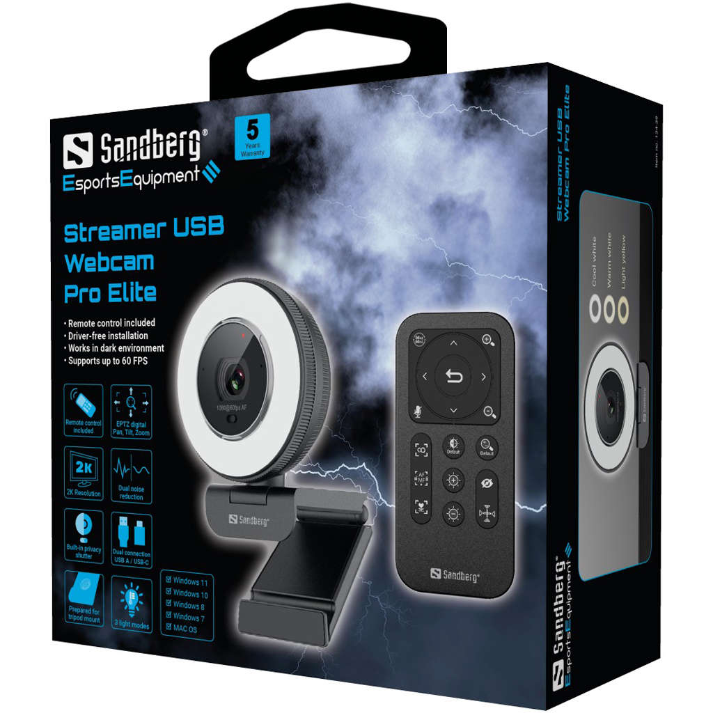 SANDBERG Streamer USB Webcam Pro Elite web kamera