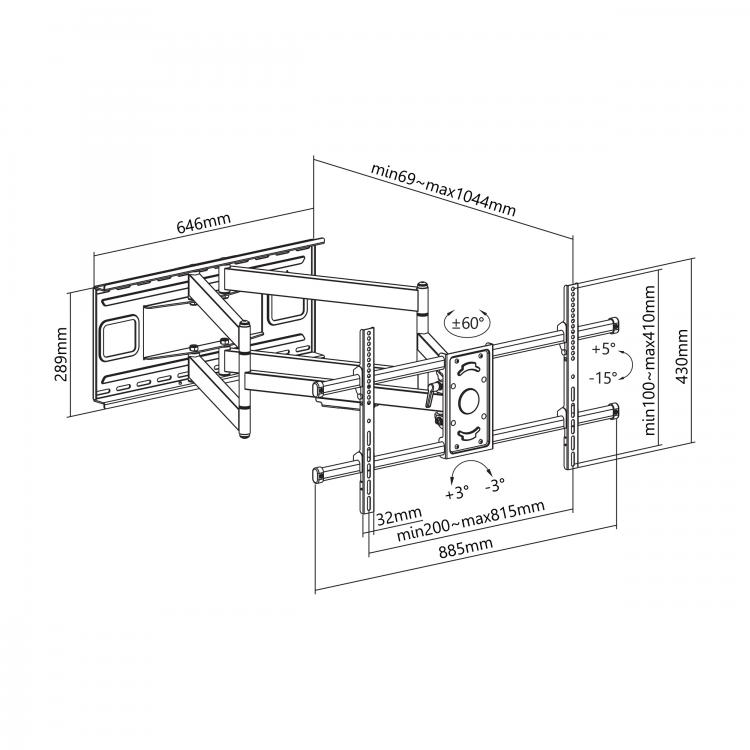 Sbox PLB-4986 (43-90/80KG/800X400) 0736373269071 TV stiprinājums