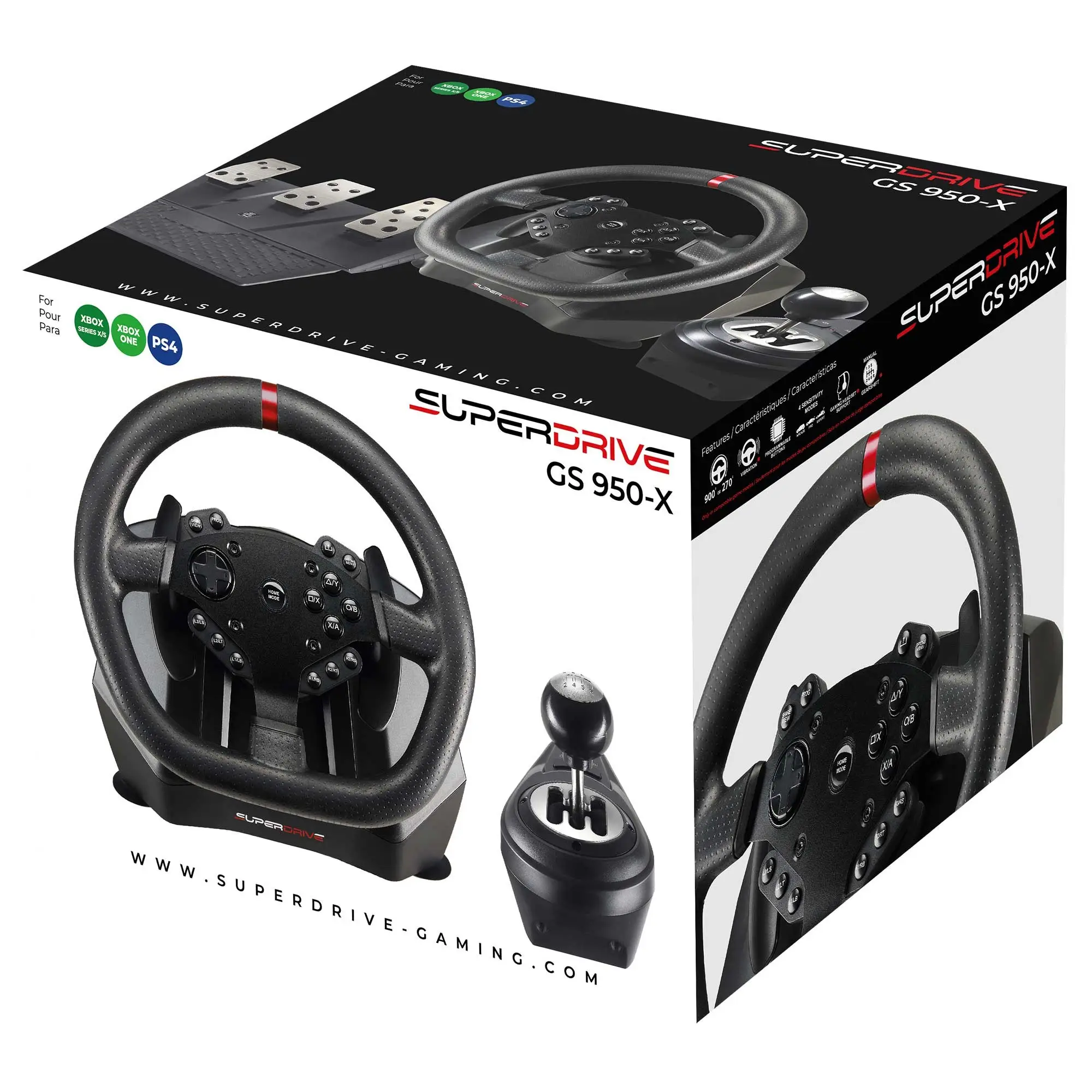 Subsonic Superdrive GS 950-X Racing Wheel (PC/PS4/XONE/XSX) 3701221703059 spēļu konsoles gampad