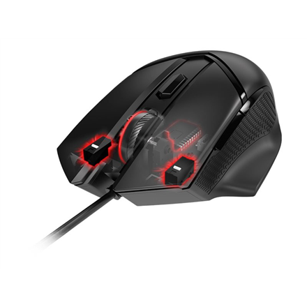 MSI Clutch GM20 Elite Optical, RGB LED light, Black, Gaming Mouse 4719072721374 peles paliknis