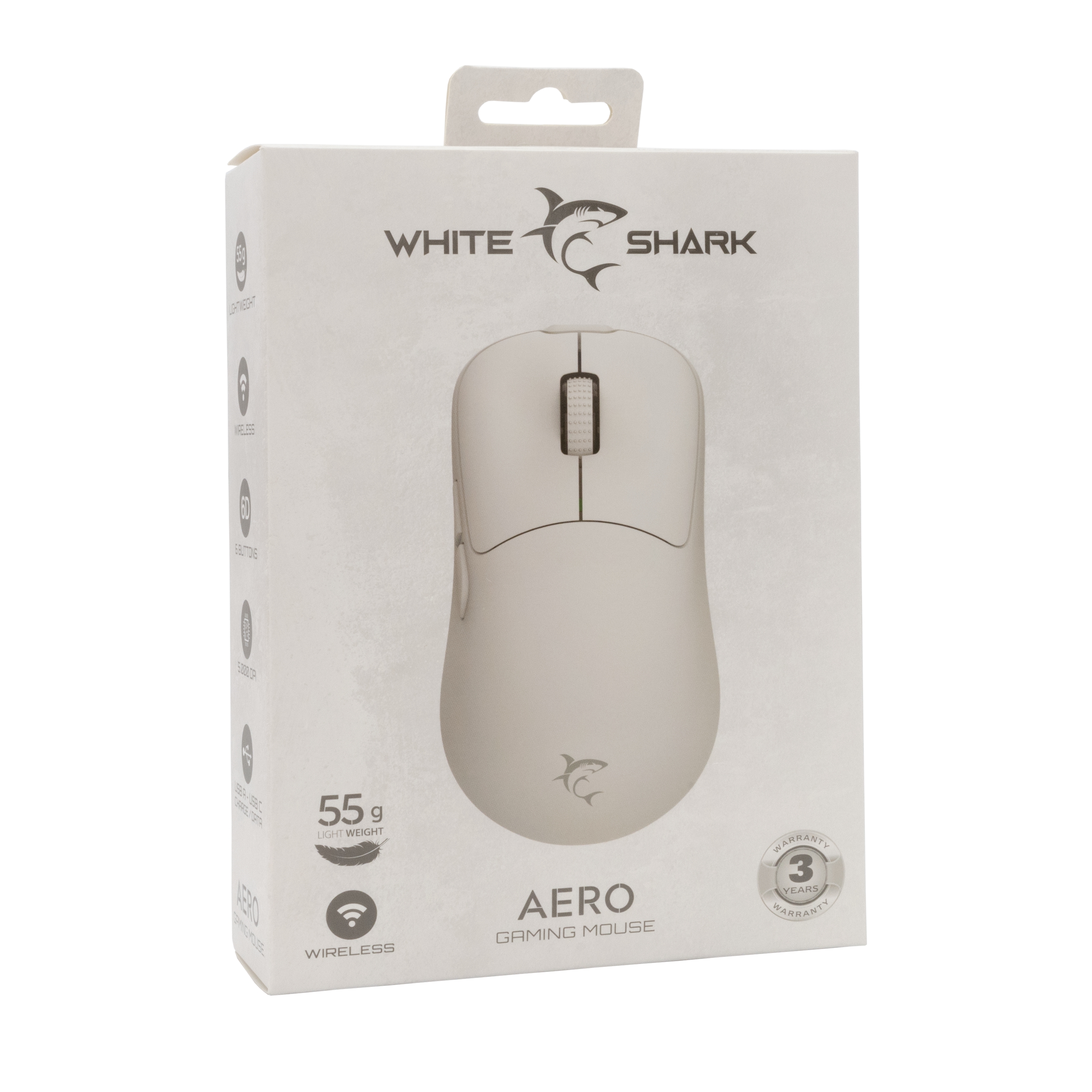 White Shark WGM-5015 Aero White 3858894504381 Datora pele