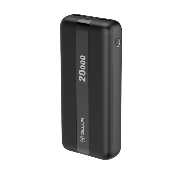 Tellur PBC203 20000mAh black 5949120004114 Powerbank, mobilā uzlādes iekārta