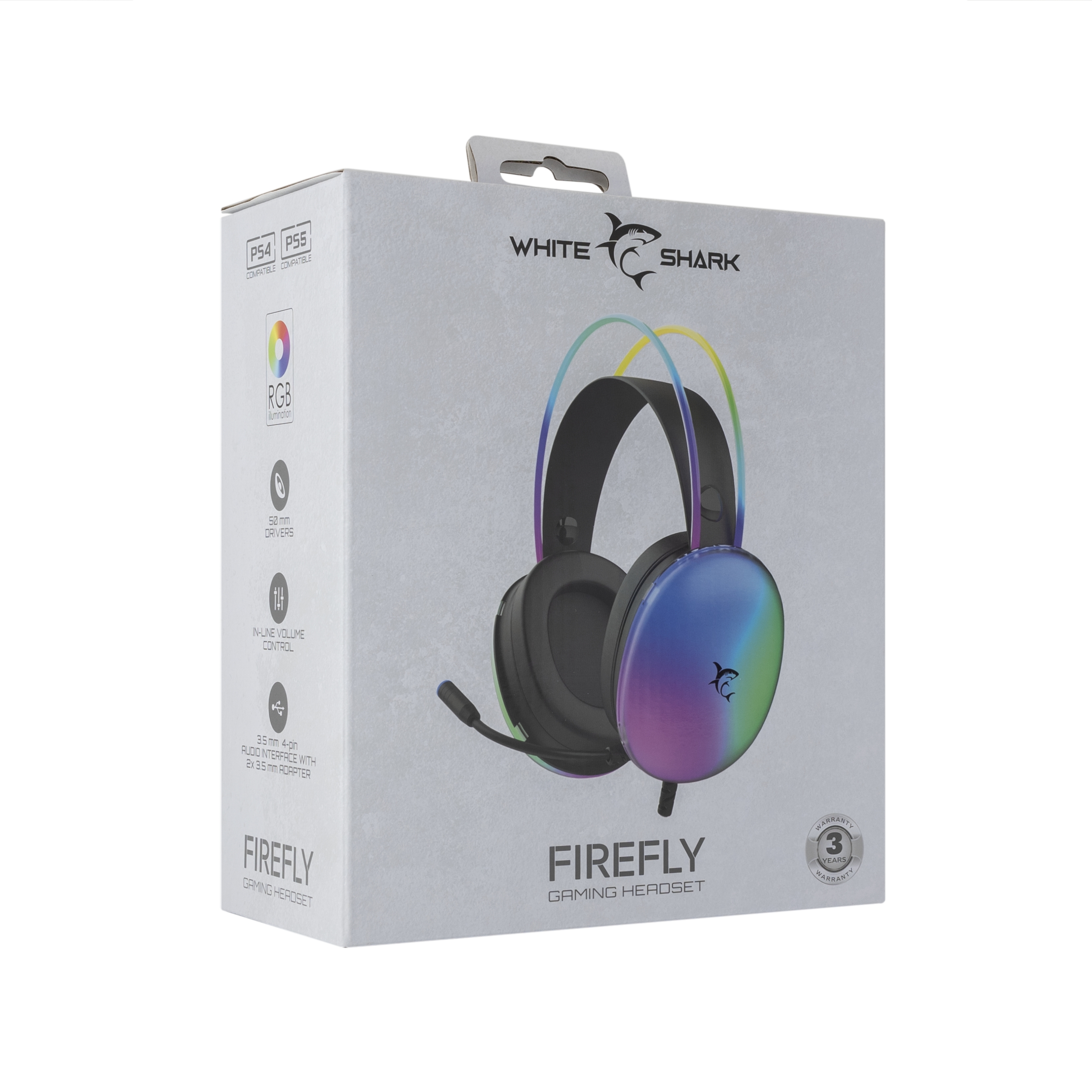 White Shark GH-2342 Firefly Black 3858894503278 austiņas