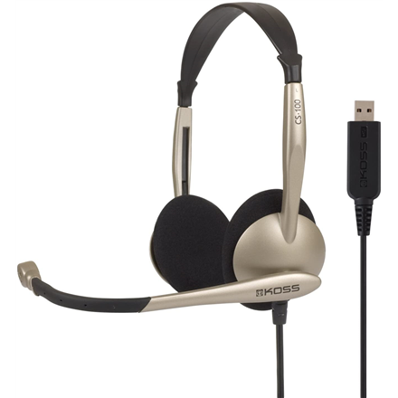 Koss | Headphones | CS100USB | Wired | On-Ear | Microphone | Noise canceling | Gold austiņas