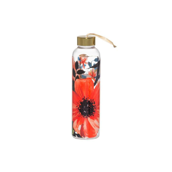 Udens pudele Flora coral stikla 0.55L 625451 Virtuves piederumi