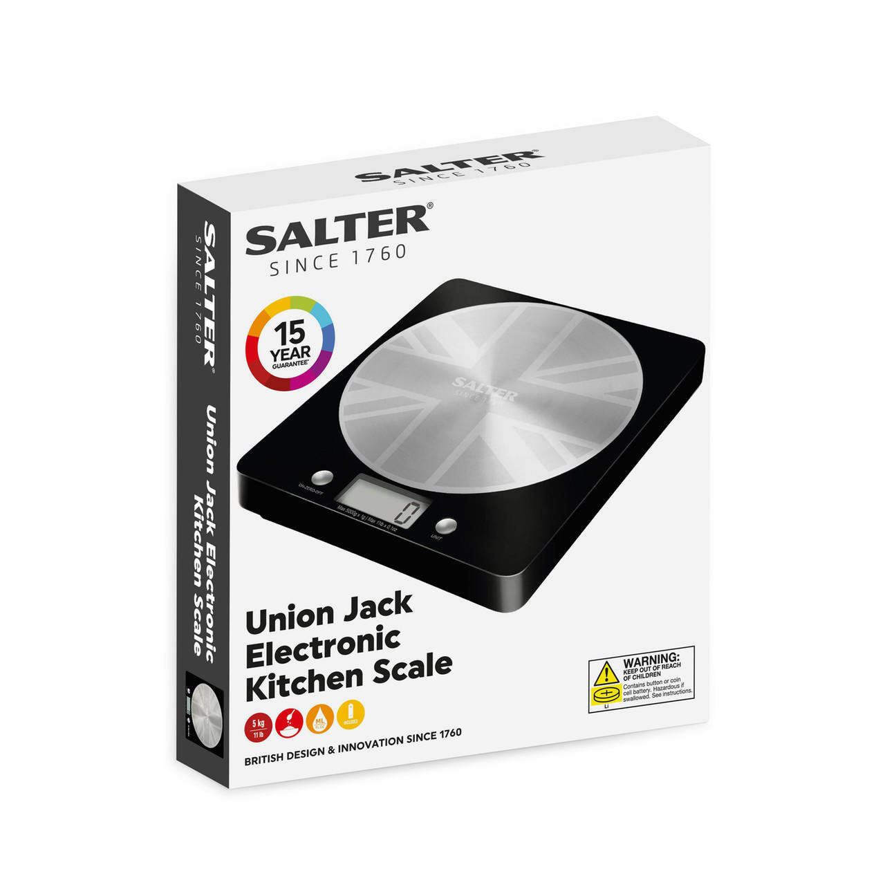 Salter 1036 UJBKDR Great British Disc Digital Kitchen Scale 5054061479355 virtuves svari