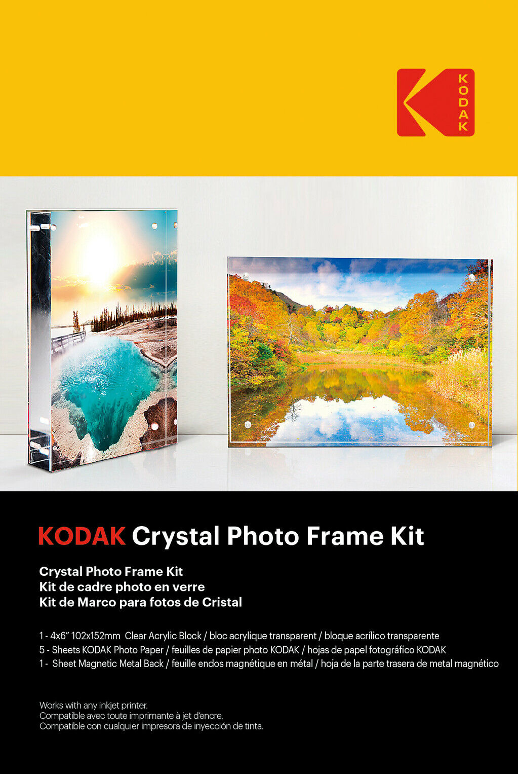 Kodak Crystal Photo Frame Kit 5 Sheets 6926798912452 foto papīrs