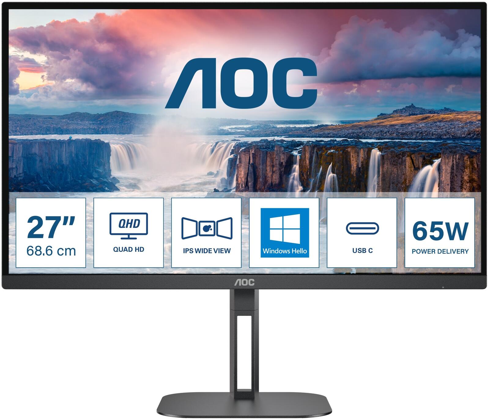 AOC Q27V5N/BK 27inch WQHD VA 75Hz 4ms monitors